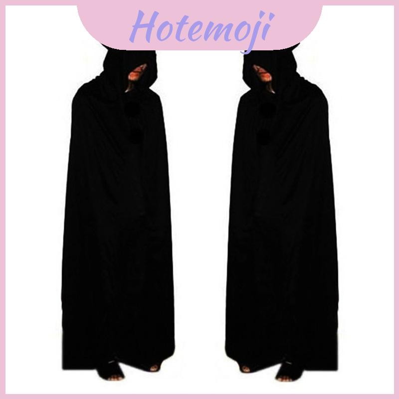 เสื้อคลุมฮาโลวีนคอสเพลย์กริม ยมทูต แวมไพร์แม่มดตัวช่วยสร้างเสื้อคลุมพรรคผู้ใหญ่เด็กคลุมด้วยผ้าเสื้อคลุมสีดํา