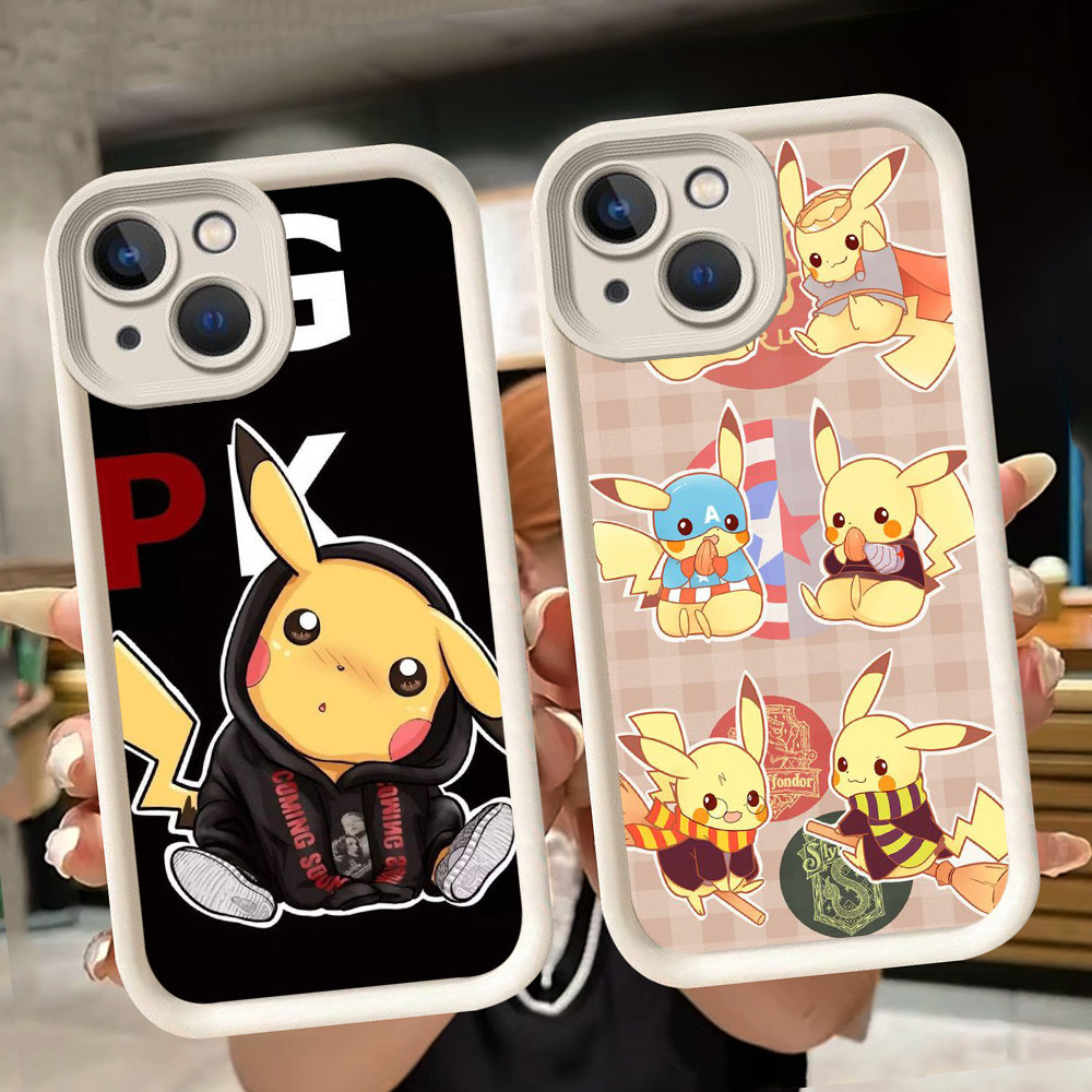เคสนิ่มสําหรับ iPhone 7 14 8 6 13 6s Pro Max Plus White Q120 Pokemon