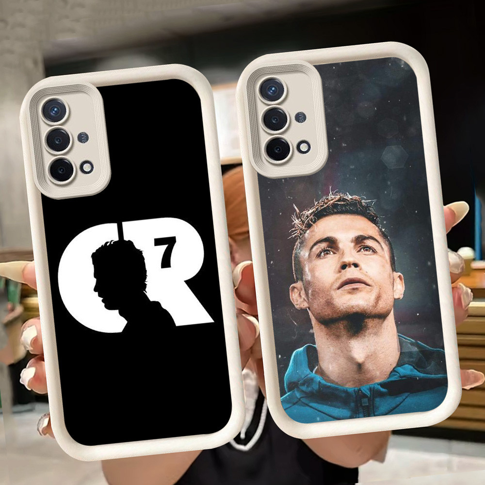 ปลอกอ่อนสําหรับ OPPO F17 A15 A54 A16K A16E A93 Reno 4 Lite 4F A15s A35 Pro สีขาว Q77 CR7 Ronaldo