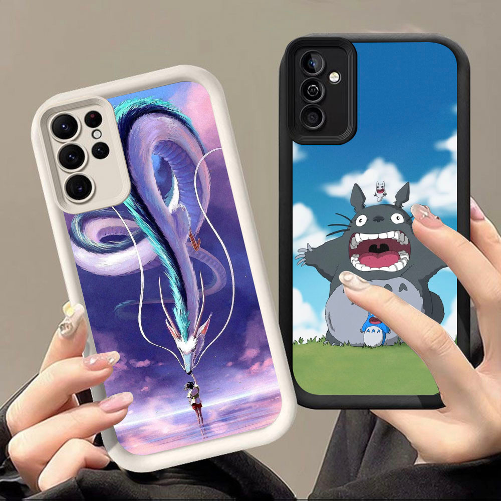 DF-76 Hayao Miyazaki Totoro หรูหราปลอกอ่อนสําหรับ Samsung A55 A54 M15 S25 S24 S21 FE Ultra