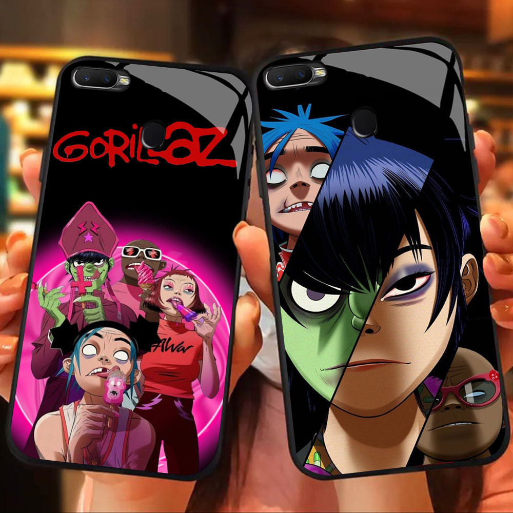 MK-67 Gorillaz Liquid HD Glass Casing สําหรับ OPPO A7 A12 A12S A11K A5S F9 F7 F5 Realme 2 Pro