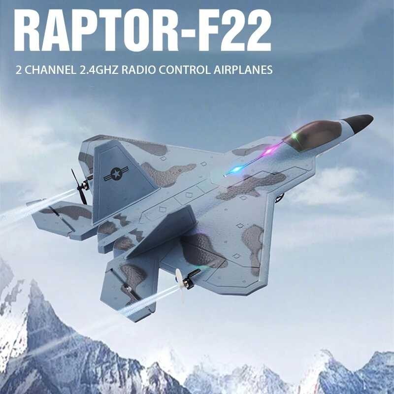 ➧ ใหม่ล่าสุด 2.4G 2Ch RC เครื่องบินชุด Raptor F22 เครื่องบิน