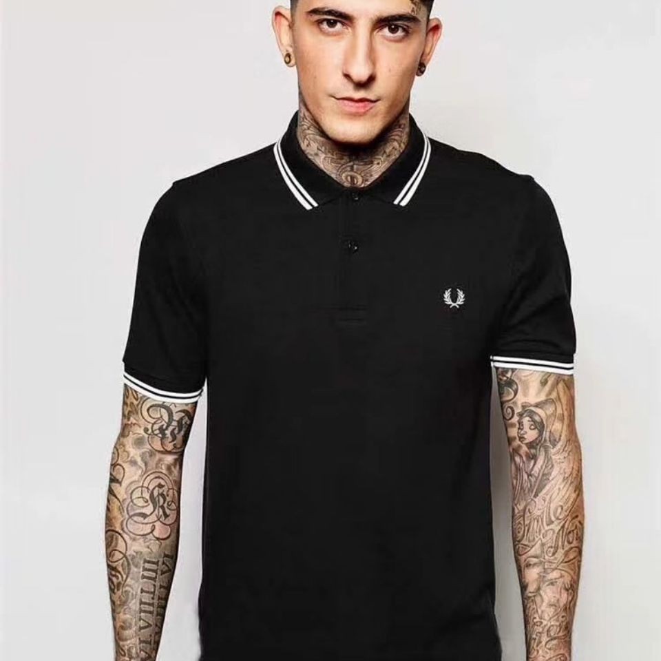 Fred PERRY Wheat เสื้อโปโลผู้ชายเสื้อยืดลําลองฤดูร้อน 2024 เสื้อโปโลแขนสั้นปกบาง