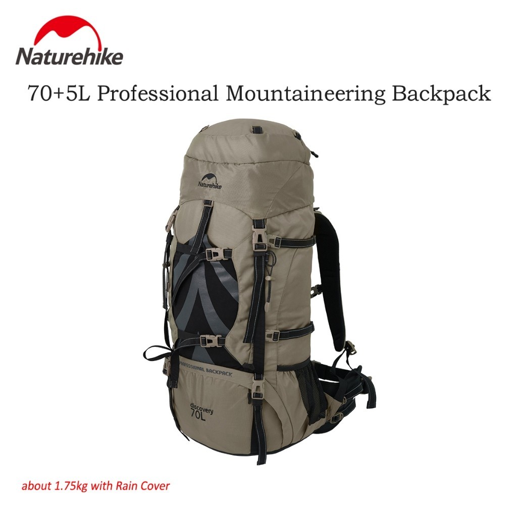 Naturehike กลางแจ ้ งใหม ่ อัพเกรด 70 ลิตร + 5L เดินป ่ า BigPack Professional กระเป ๋ าเป ้ สะพายห
