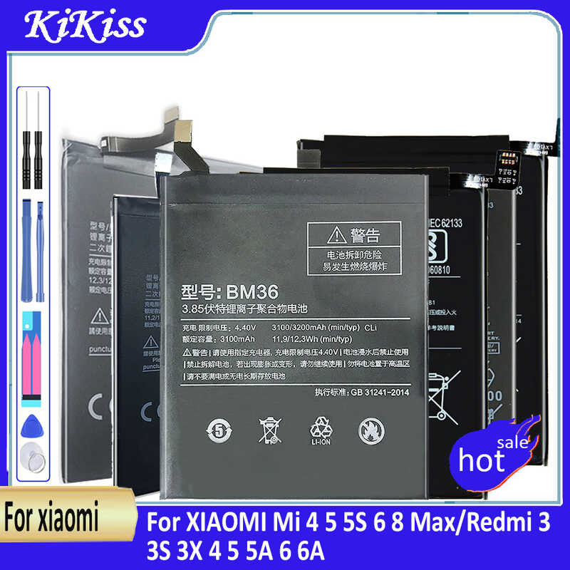 แบตเตอรี่ BM3E BM47 BM49 BN31 BN34 BN40 BN42 BN44 BN37 สำหรับ Xiaomi 4.5-5S 6.8 แม็กซ์ / Redmi 3.3S
