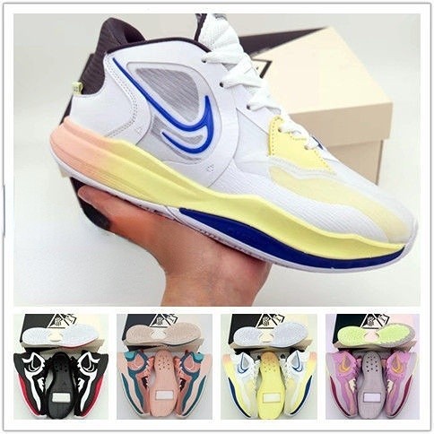 รองเท้าบาสเก็ตบอล irving 5 LOW Kyrie 5สีขาวสีน้ำเงินสีเหลืองสำหรับผู้ชายและผู้หญิง