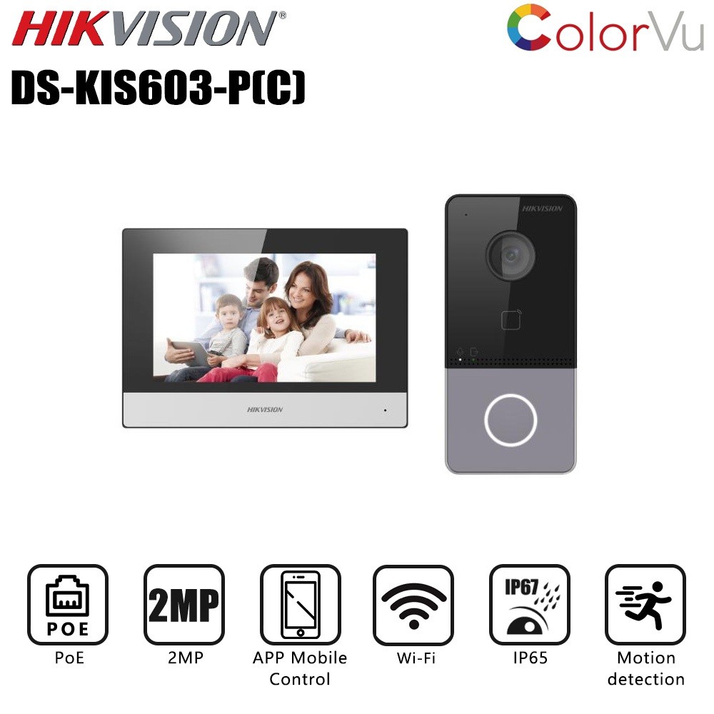 Ready Stockhikvision DS-KIS603-P(C) Video Intercom Kit DS-KV6113-WPE1(C) และ DS-KH6320-WTE1 มาตรฐาน