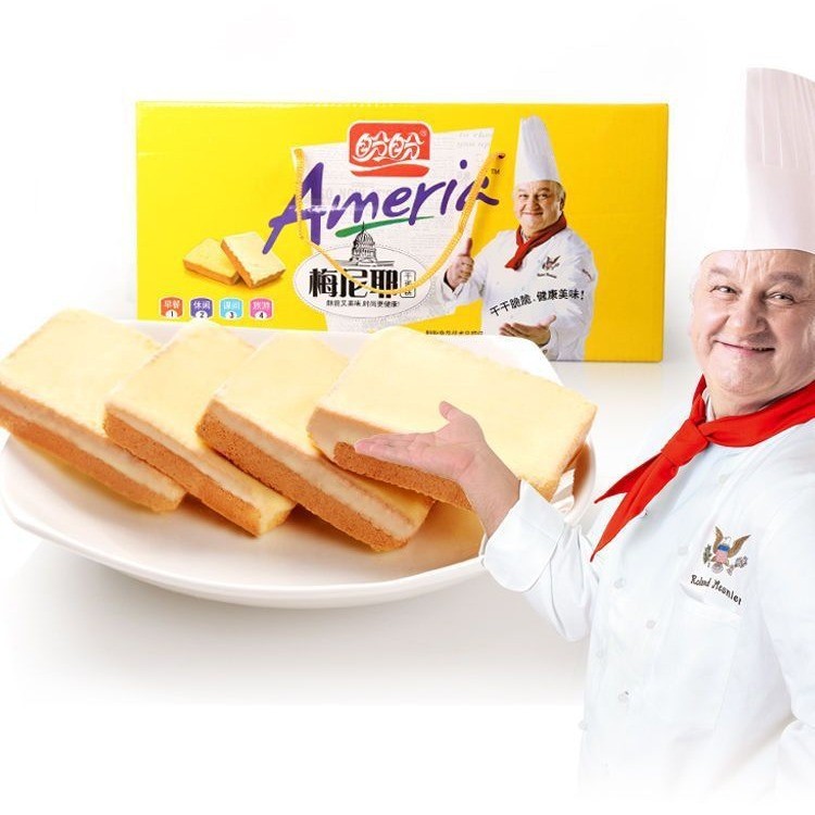 Panpan Meunier เค้กแห้งบิสกิตอาหารเช้าจำนวนมากขายส่งทั้งกล่องหลายรสชาติอินเทอร์เน็ตคนดังของว่างสบาย