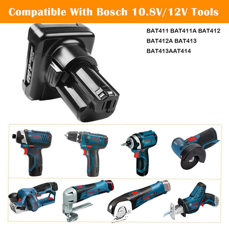 แบตเตอรี่ลิเธียมไอออน A86 12V BOSCH 6Ah Bat420 Bat411 Bat412 Bat413 Bat41