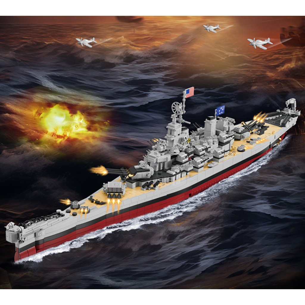 2228pcs MOC IOWA Class USS Missouri เรือรบรุ่นของเล่น Building Block อิฐของขวัญเด็ก DIY ชุดใหม่