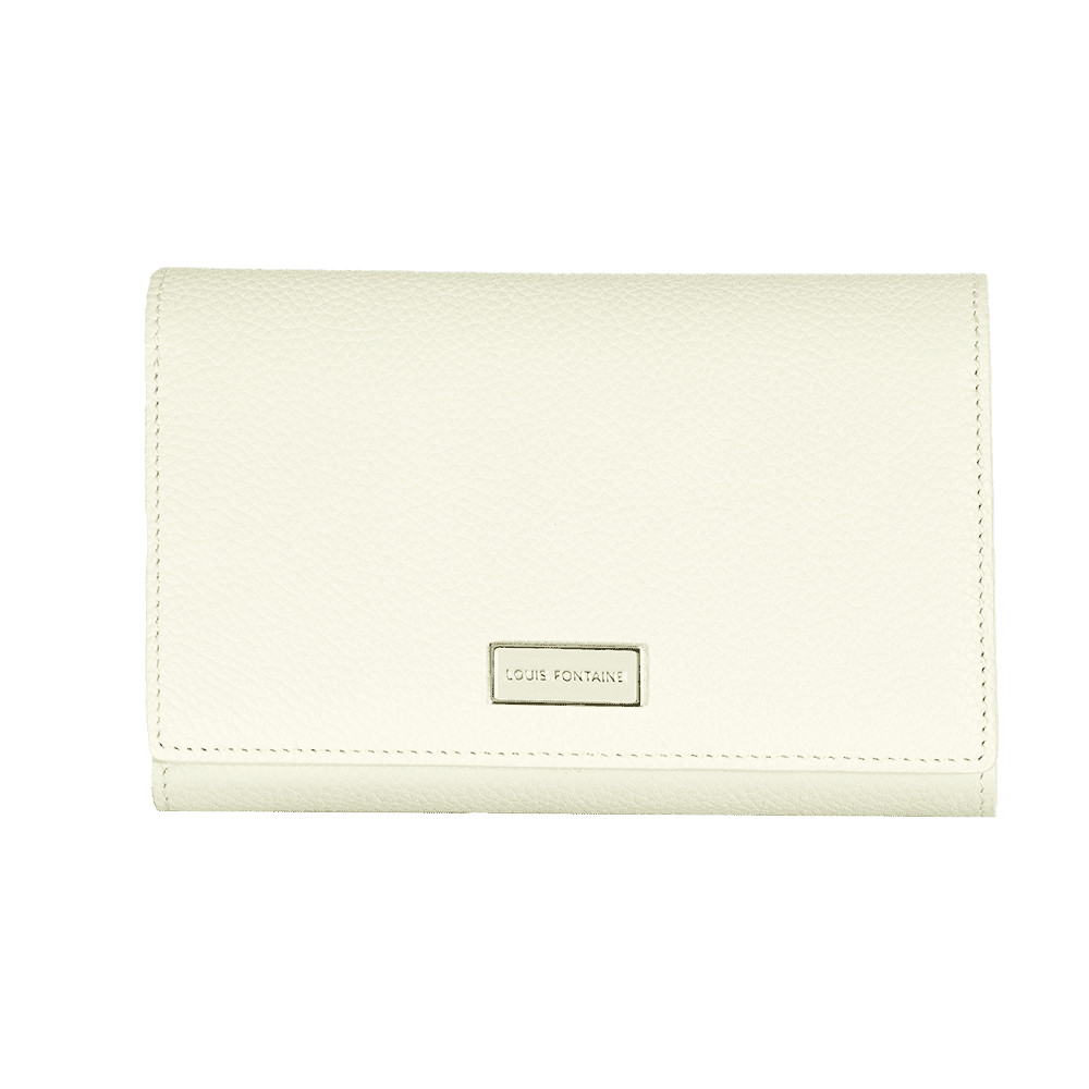 Louis Fontaine กระเป๋าสตางค์ 3 พับกลาง รุ่น CORTINA - สีครีม