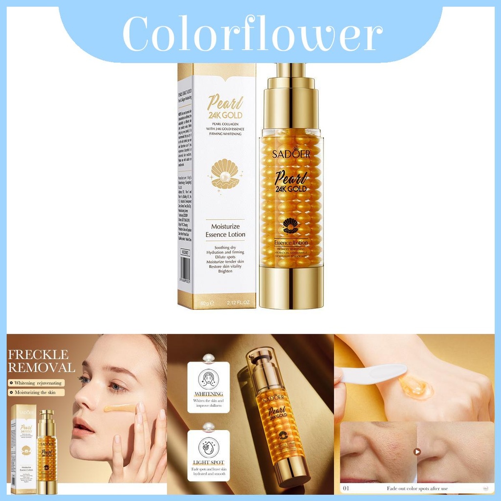 Gold 24k Sadoer Pearl Whitening Essence Lotion สําหรับผิวเข้มข้นกระจ่างใสอย่างล้ําลึก