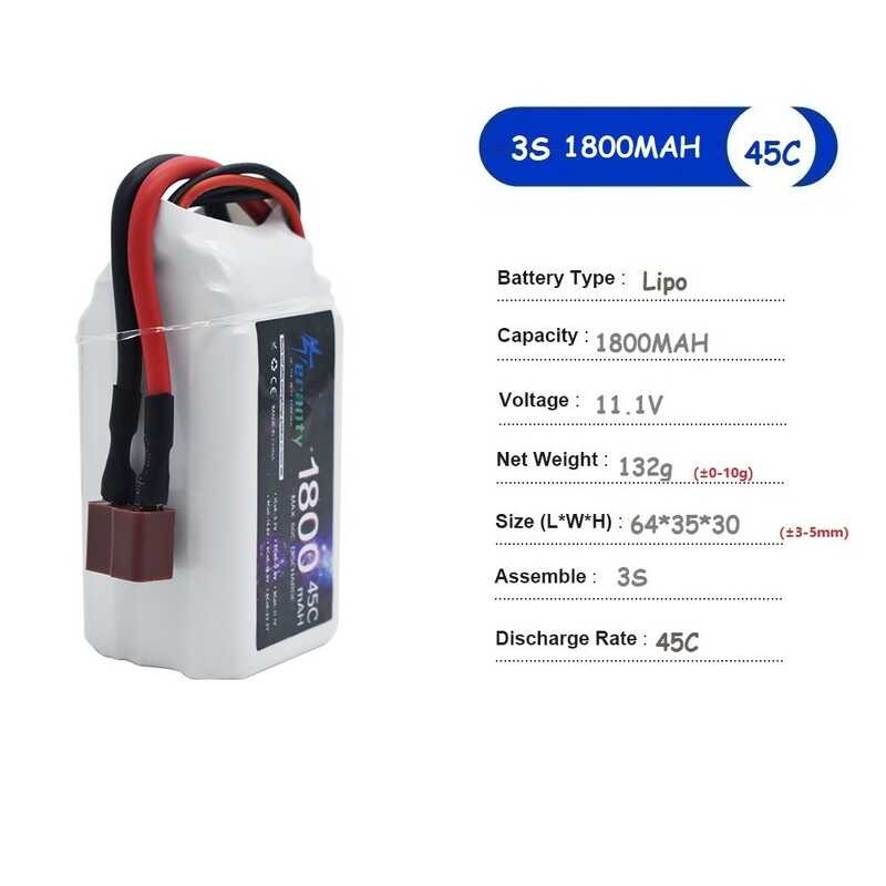 Δ 3S 11.1V แบตเตอรี่ลิเธียมไอออน 45C / 60C 1500Mah 1800Mah 2200Mah 2700Mah
