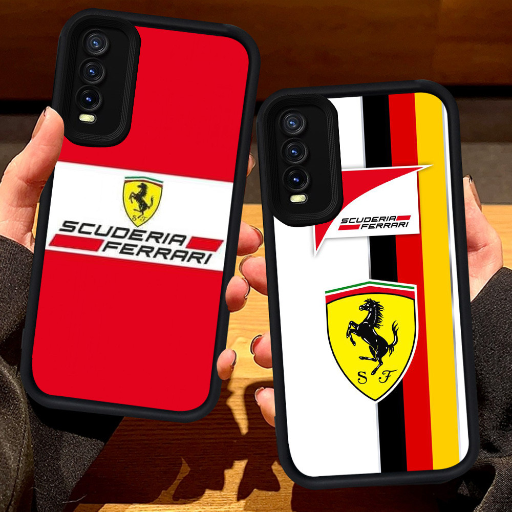 S8 Ferrari กีฬารถสําหรับVIVO Y20i Y66 Y83 Y12s V15 Y11s Y20s S1 Pro Y20 V17 V19 NEOสีดํา