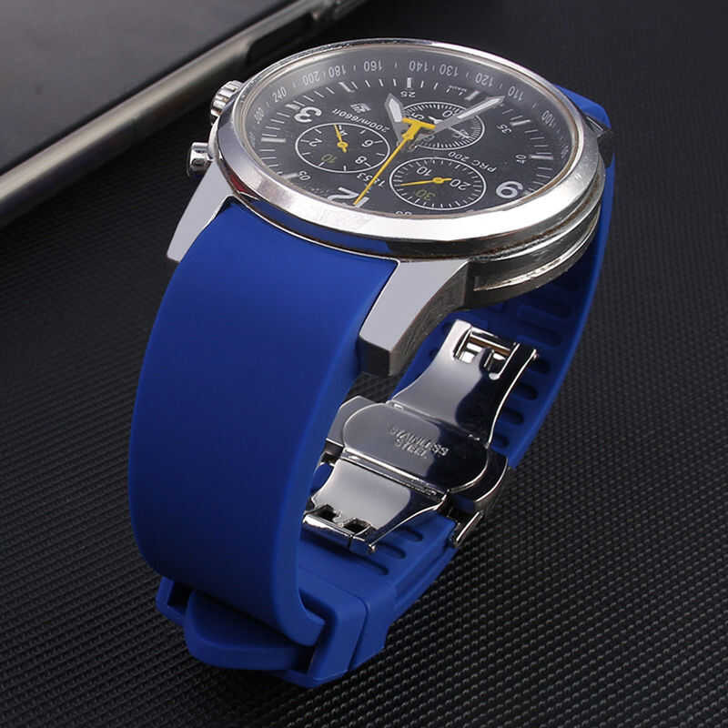 Silicone Curved Bracelet Forfolex Water Ghost Watch Strap For For Tissot Wristbelt Butterfly Clasp