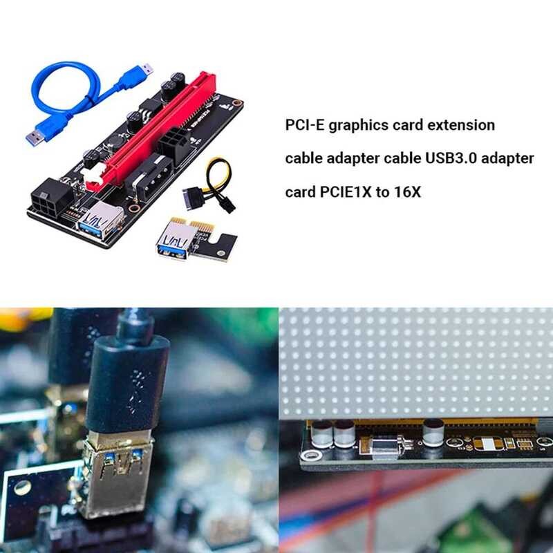 Ver009S อะแดปเตอร์ PCI-e Riser 009S Ver PCI Express 1X ถึง 16X สายดาต้า USB 3.0 อุปกรณ์เสริมคอมพิวเต