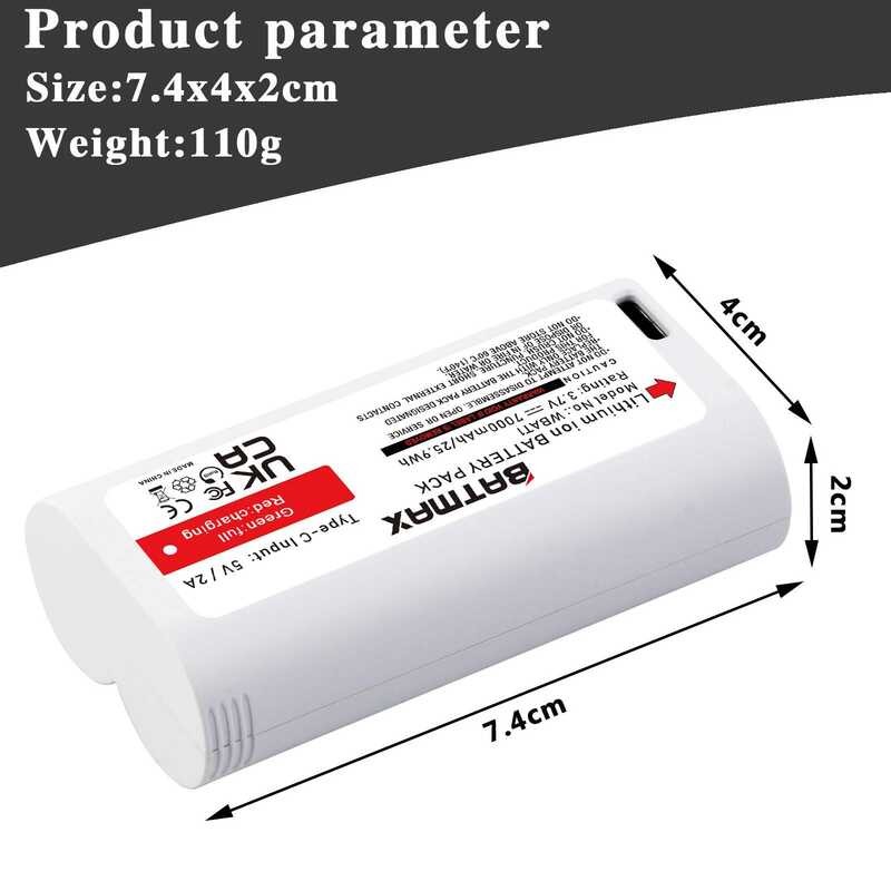 ▥ Batmax Usb-C ชาร์จแบตเตอรี่สําหรับ และ Duo Doorbell WYZE Cam Pro กล้อง