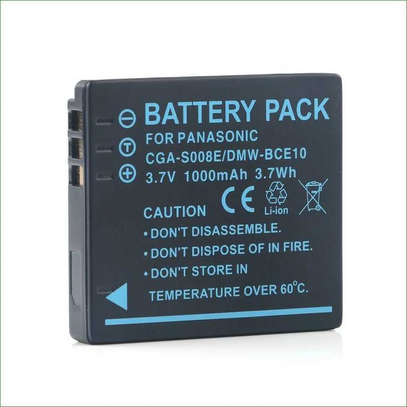 ▥ Cga-S008e แบตเตอรี่1000mah Batterie สำหรับ  Cga-S008a Dmw-Bce10 Dmw-Bce10e Dmw-Bce10