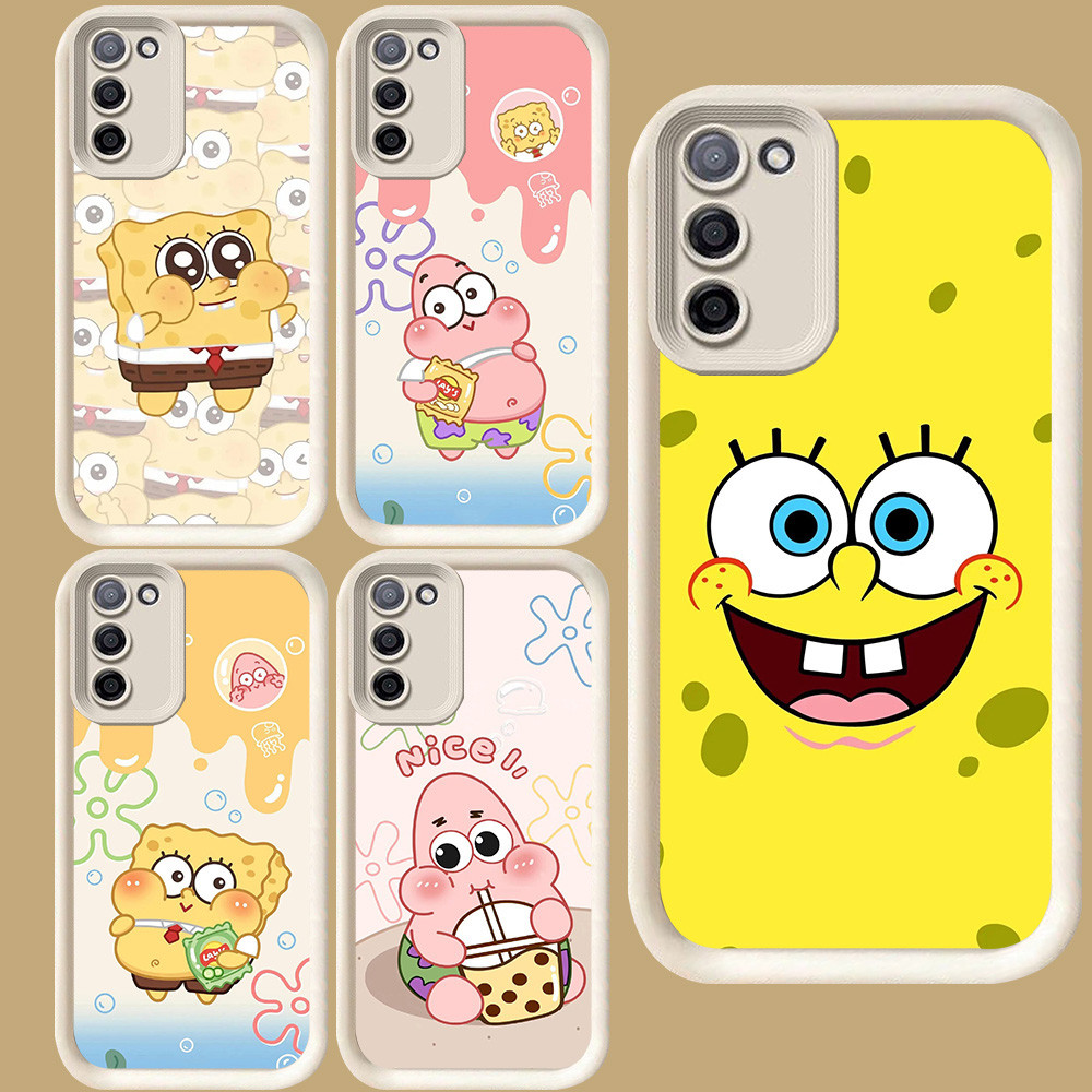 R76 SpongeBob สําหรับ Samsung A03S F02S M02S A71 A02 A51 A31 J4 A03 Core A02S M02 J6 Plus สีขาว