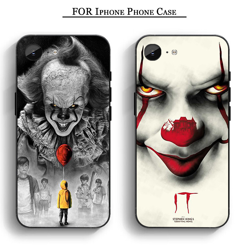 CU104 Horror It clown iPhone 13 14 15 16 Pro Max Plus Mini 16E Soft Case