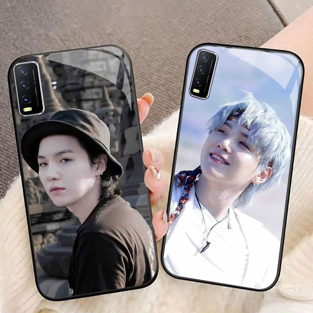 MK-43 BTS ARMY Liquid HD Glass Casing สําหรับ VIVO Y20 Y20s Y20i V15 Y50 S1 Y30 Pro