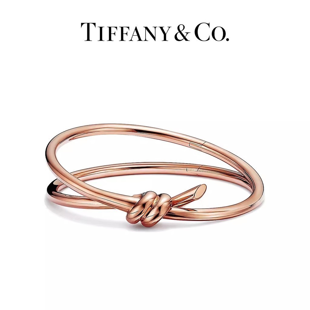 Ready Stock [กล่อง] Tiffany & Co./Tiffany Tiffany Knot Series สร้อยข้อมือบานพับสองแถว