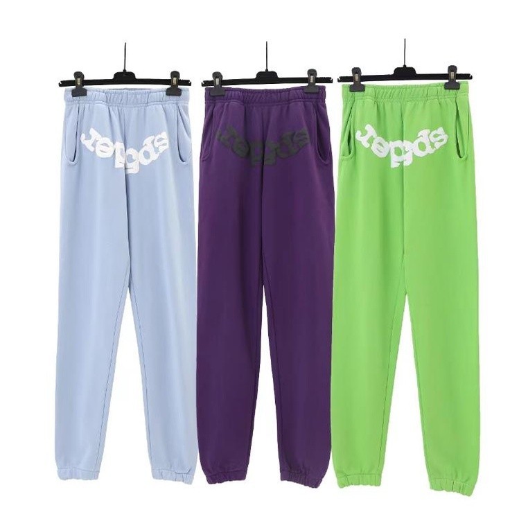 กางเกงขายาวลําลอง ผ้าฝ้ายแท้ พิมพ์ลาย Sp5der 5555 คุณภาพสูง สําหรับผู้ชาย และผู้หญิง