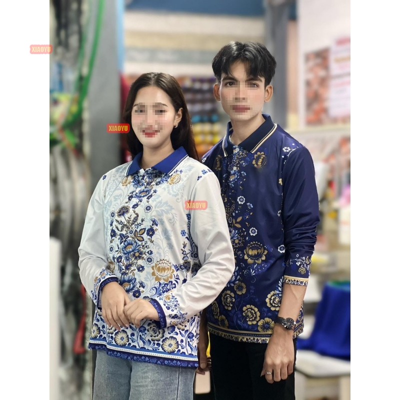 เสื้อโปโลผู้ชายแขนยาวเสื้อผ้าทํางานไทย 2567 เสื้อยืดคอกลมระบายอากาศสบาย