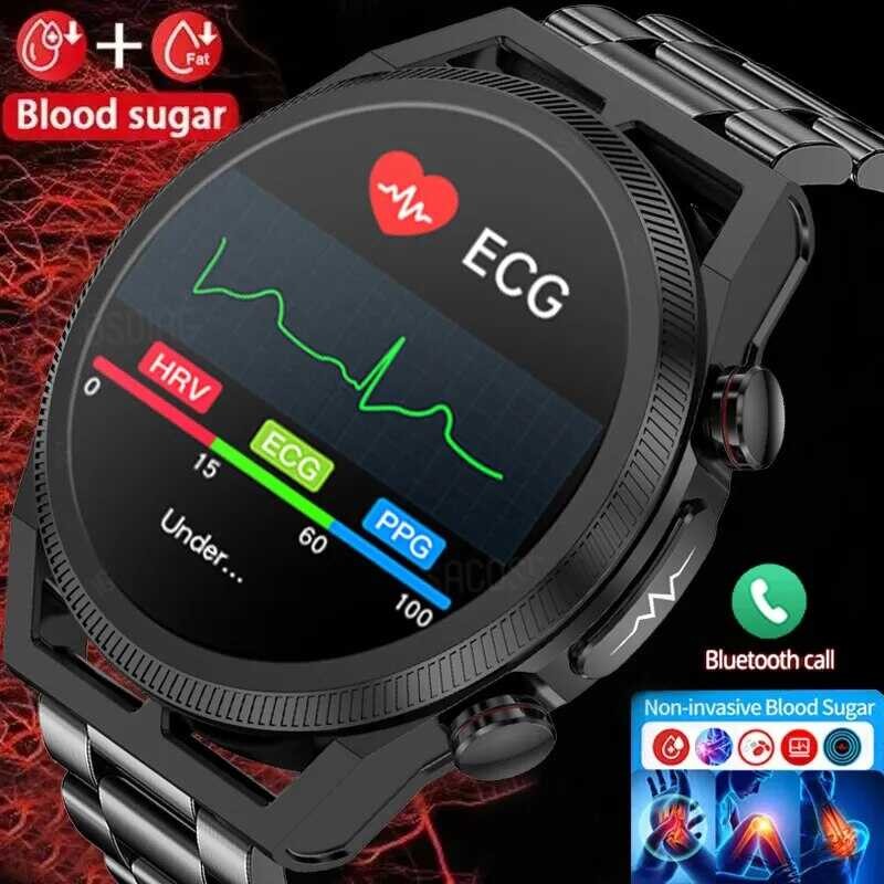 ❤ Health Smart Watch Sugar Blood Lpd Urc Acd HRV Montor Ecg+Ppg 360*360 HD Bluetooth Call Smart
