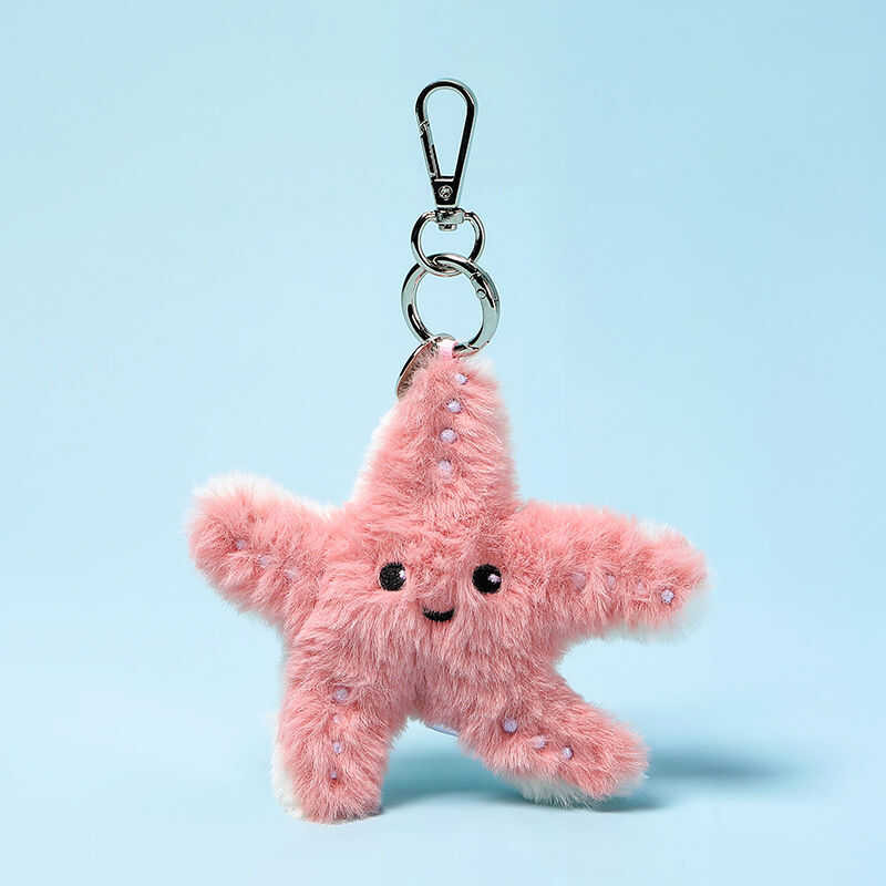Pink Mchugs Starfish Charm Stuffed Animal Soft Keychain For Kids , Purse, Backpack, Handbag Perfect