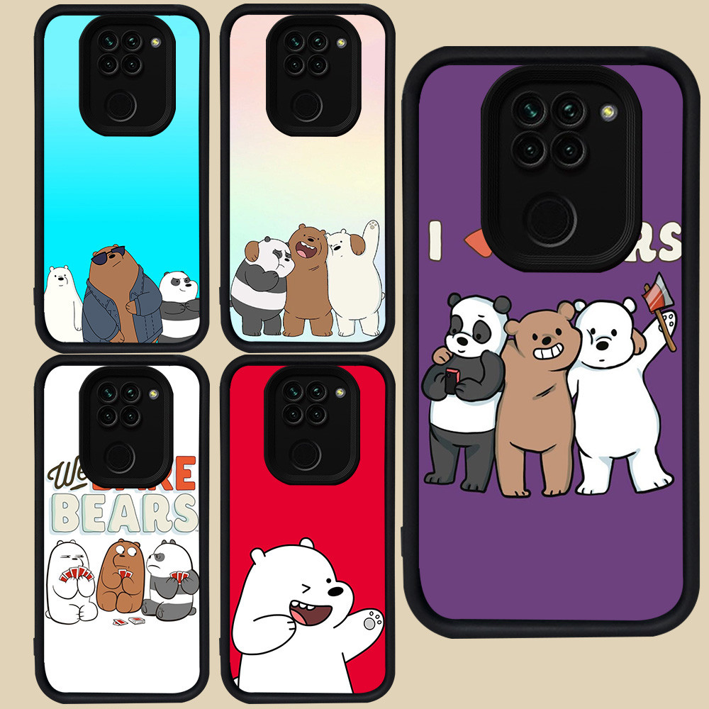 ปลอกสีดําสําหรับ Xiaomi Redmi Note 9 8 9S Pro Max R107 We-Bare-Bears