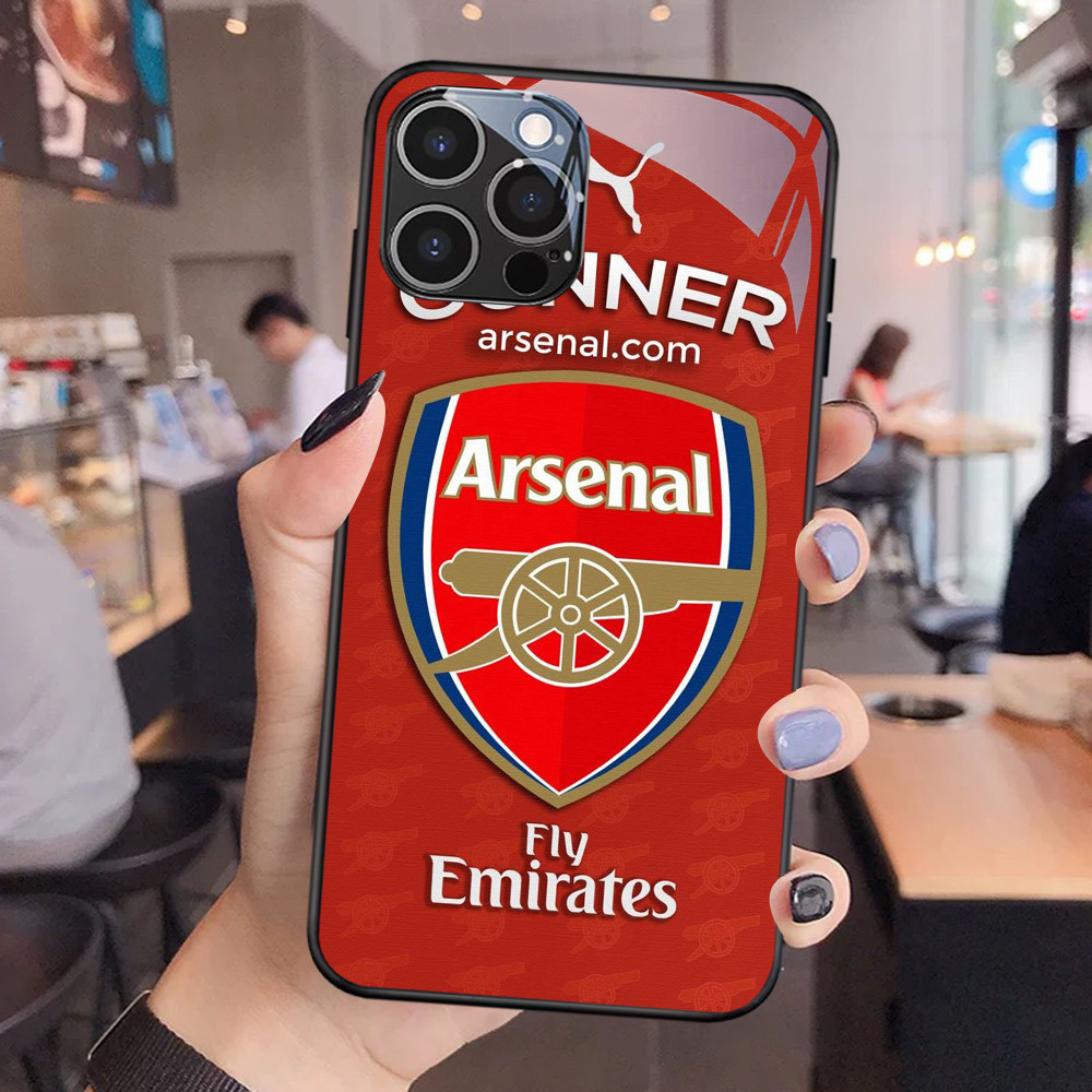 NC-4 เคสกระจก Arsenal สําหรับ iPhone 15 14 Plus Pro Max