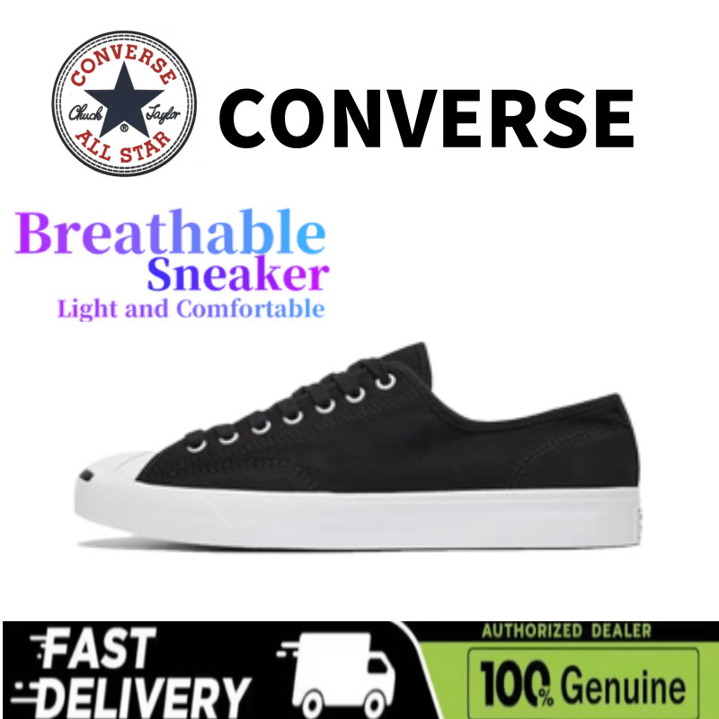♞ของแท้100% Converse Jack Purcell Sneaker  สีดำ / ขาว  รองเท้ากีฬาผู้ชายและผู้หญิง 2025