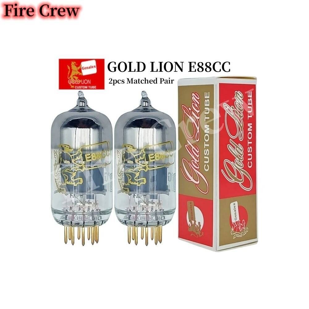 Fire Crew GOLD LION E88CC 6922 สูญญากาศอัพเกรด 6922 E88CC ECC88 6DJ8 6N11 HIFI Audio วาล์วอิเล็กทรอน