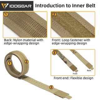 IDOGEAR 2 "เข็มขัดทางยุทธศาสตร์ MOLLE Tegris คณะกรรมการพลาสติก 1000D เข็มขัดไนลอนแข็งน้ำหนักเบา 3441