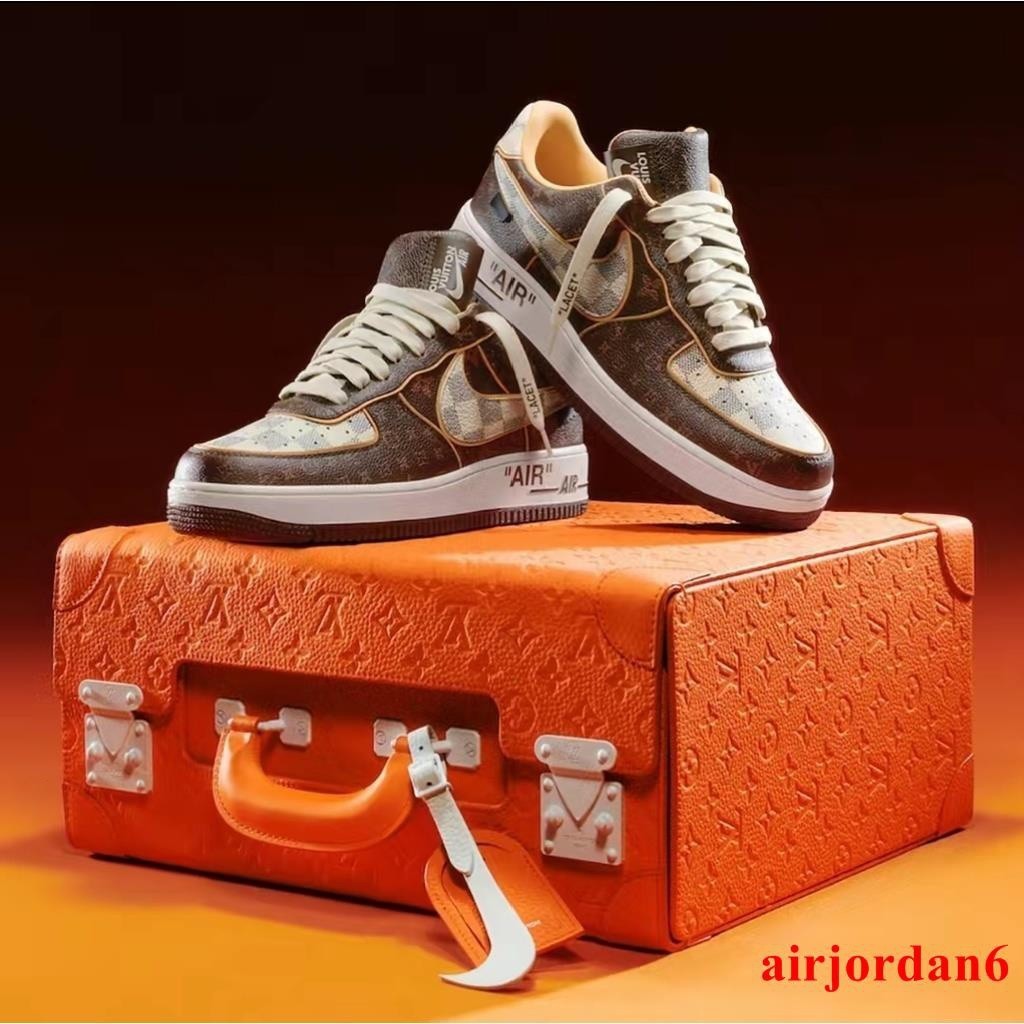 Louis Vuitton x Nike Air Force One รองเท้าผ้าใบแฟชั่นหมายเลข 1