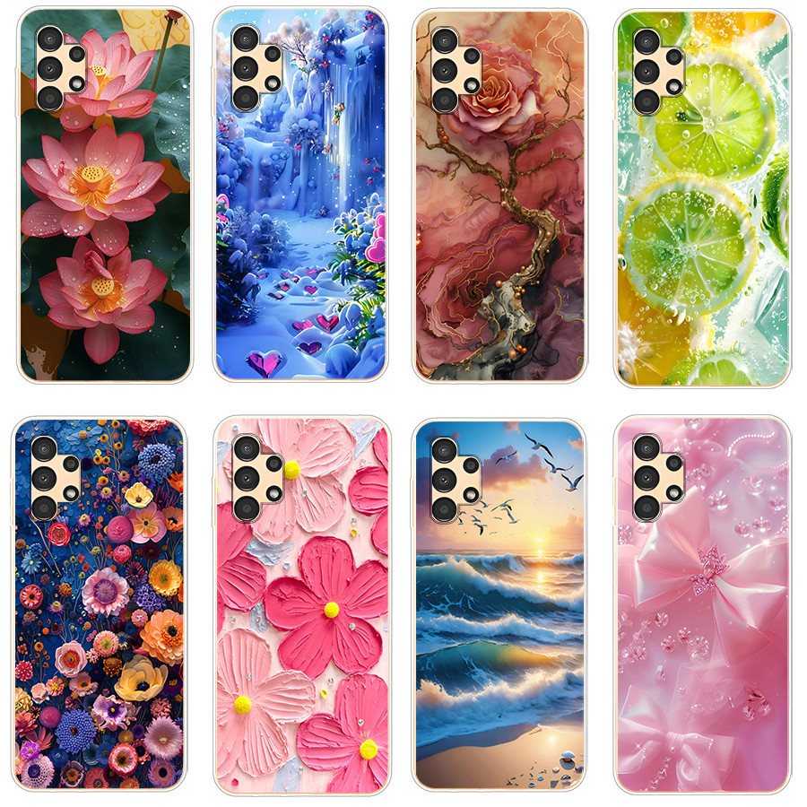 ปลอกสําหรับ Samsung galaxy A13 4G เคสซิลิโคนอ่อน TPU พิมพ์ฝาครอบโทรศัพท์