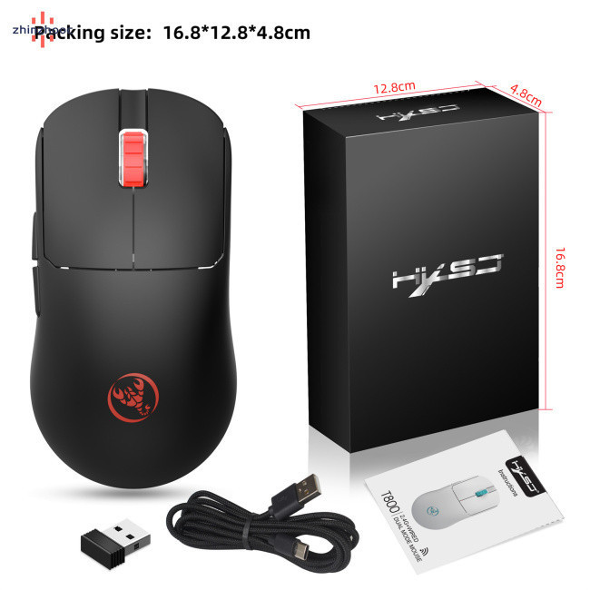 Vip T800 Dual Modes Gamer เมาส์ 2.4G เมาส์สําหรับเล่นเกมแบบมีสายไร้สายในตัว 300mAh แบตเตอรี่สําหรับ