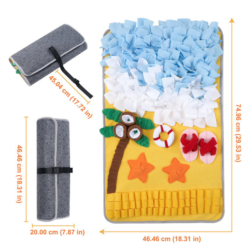 เสื่อรักษาสุนัข Benepaw พร้อมการออกแบบคลื่นมหาสมุทรสร้างสรรค์ Snuffle Mat สําหรับ Sniffing Training ขนแกะขั้วโลกนุ่มลื่นล้างทําความสะอาดได้สําหรับสุนัขทั้งหมดให้อาหารช้า Anti-Anxiety - รูปที่ 3