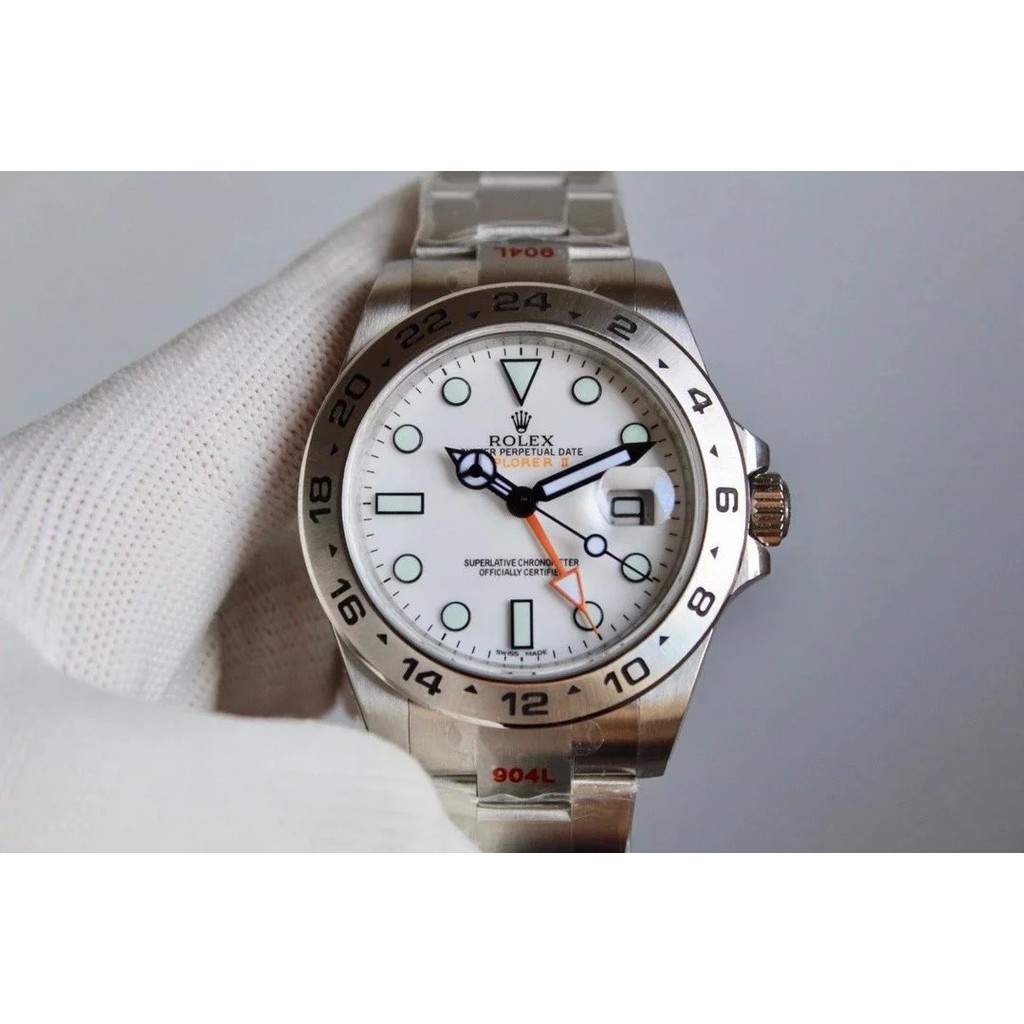 Laojia N เวอร์ชั่นใหม่ ROLEX ROLEX Explorer Type II รุ่นอัพเกรด 42mm สีส้ม GMT V7 รุ่น 2836 Movemen