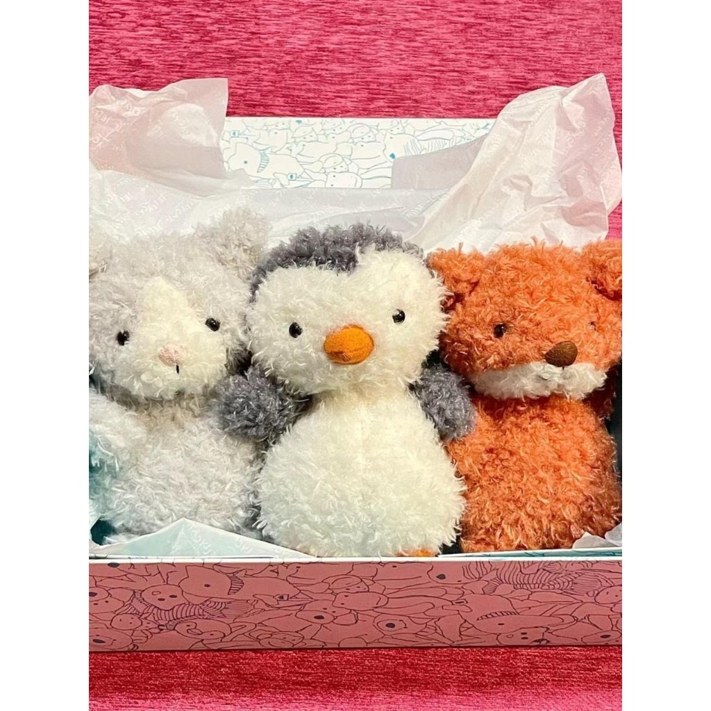 อังกฤษjellycatชุดLittle Foxตุ๊กตาลูกสุนัขเพนกวินกบกระต่ายComfortของเล่น