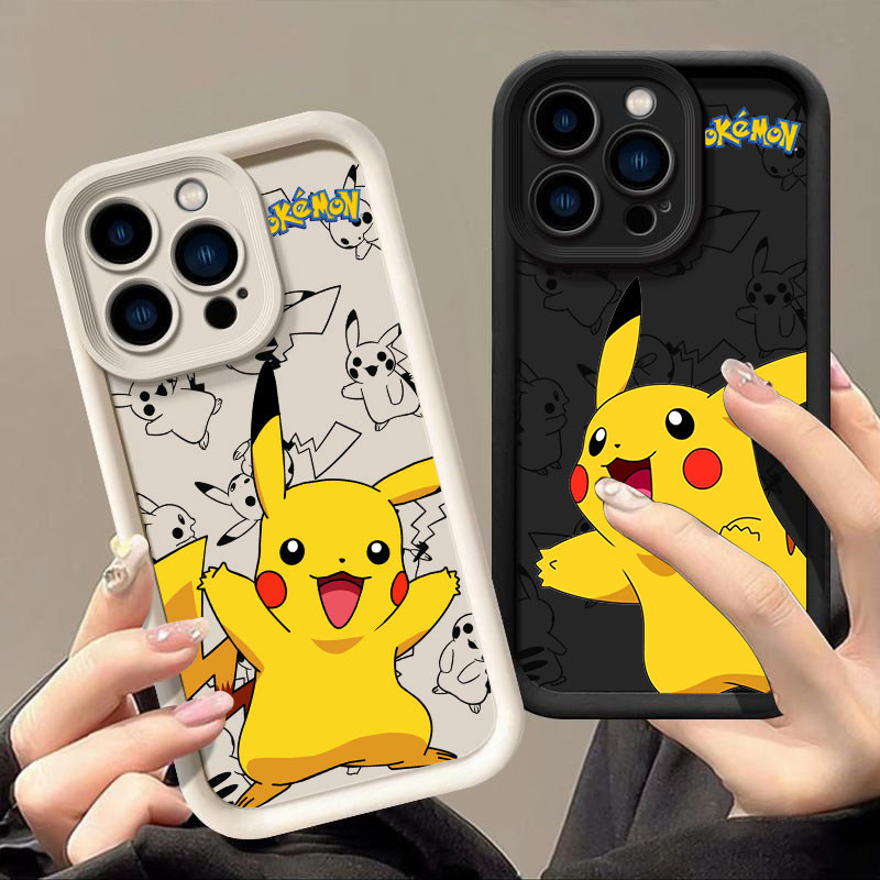 Pokemon น่ารัก Pikachu เคสโทรศัพท์สําหรับ iphone 16 15 11 13 Pro Max Xr X 7 8 14 Plus 12 13 Mini Xs นุ่มสําหรับ iphone 16Pro Max กันกระแทกกล้องฝาครอบป้องกัน