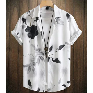 เสื้อเชิ้ตลําลองลายดอกไม้แฟชั่นสไตล์ฮาวายฤดูร้อนเสื้อเชิ้ตพิมพ์ลาย 3 มิติแขนสั้น ไม่จํากัดเพศ เรียบง่ายและอเนกประสงค์ ผ้าใส่สบาย