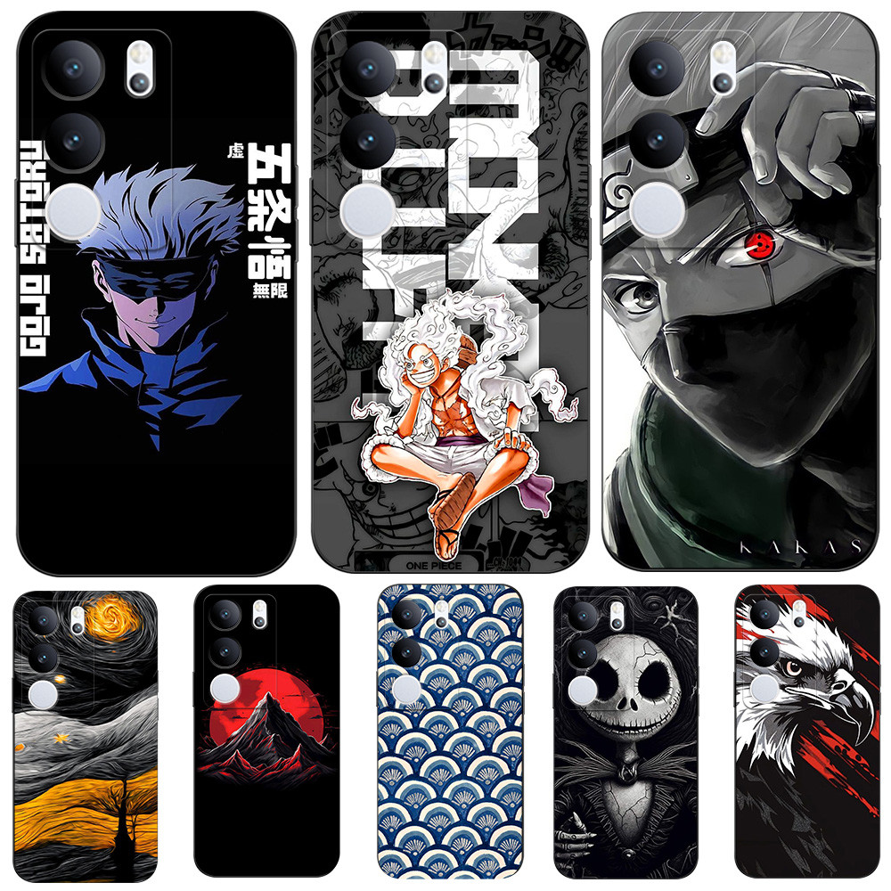 สําหรับ vivo V29 5G Case Soft silicon Cover เคส tpu สีดํา Cool Anime