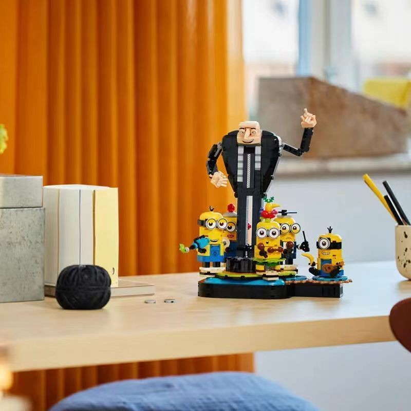 ใช้งานร่วมกับ LEGO Gru และ Minion เครื่องประดับ 75582 รุ่นเด็กชายและเด็กหญิงการศึกษาประกอบบล็อกของเ
