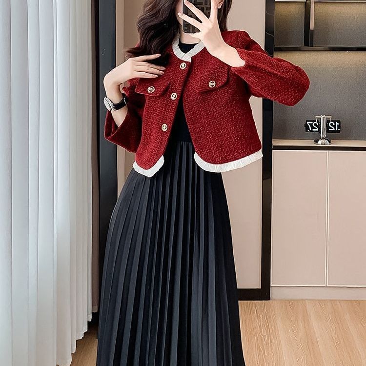 สไตล์ฝรั่งเศส High-End เสื้อแจ็คเก็ตผู้หญิงฤดูใบไม้ผลิฤดูใบไม้ร่วงสไตล์ใหม่ Classy Celebrity Tweed แฟชั่นทําด้วยผ้าขนสัตว์สั้นด้านบน - รูปที่ 2