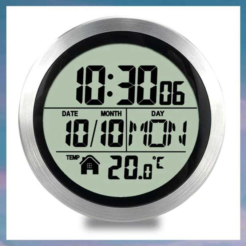 LY (Iw) Digital Shower Clock Waterproof, Bathroom Timer Clock, Digital Kitchen Wall Clock, No Punch