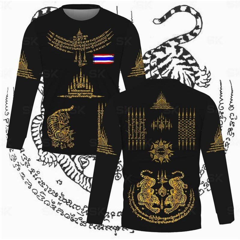 เสื้อยืดกีฬาสีแดงและสีดําดีไซน์ใหม่ในสไตล์แขนสั้นและแขนยาวพิมพ์ดิจิตอล 3 มิติสวมใส่สบาย