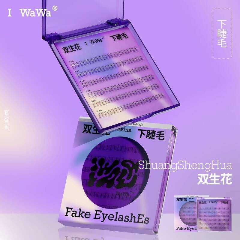 Iwawa ดอกไม้คู่ขนตาล่าง Mom Life Fairy การ์ตูนตุ๊กตาบาร์บี้จําลองธรรมชาติคลัสเตอร์เดียวขนตาสามเณร