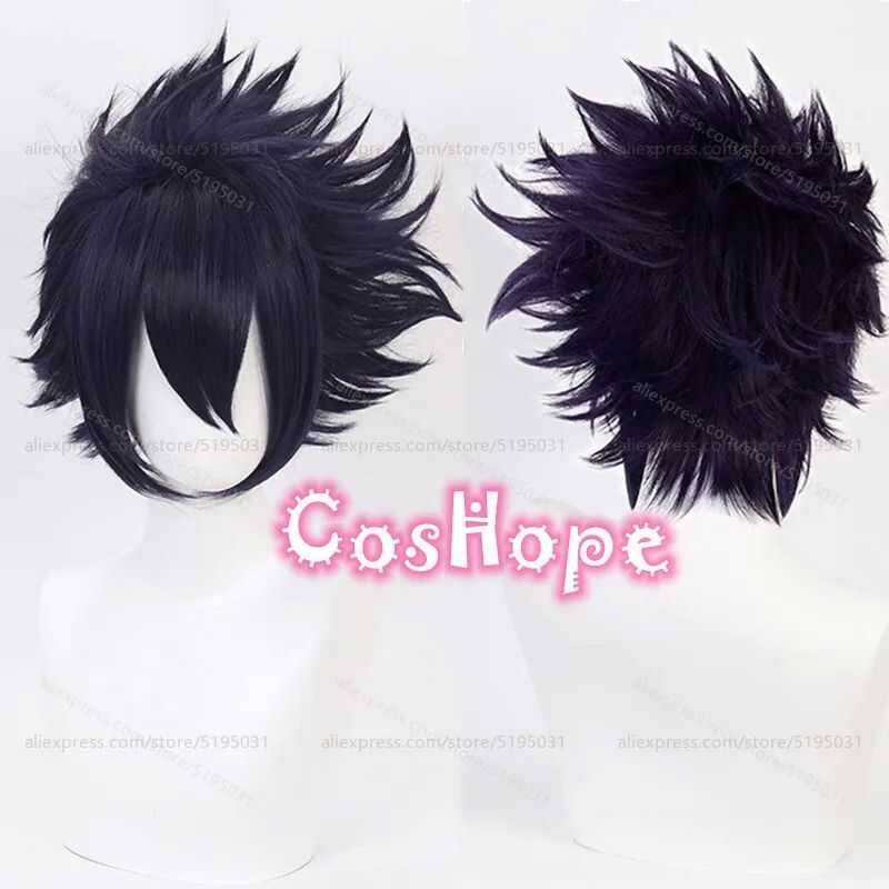 MHA Tamaki Amiki Cosplay Wig สีดำฟูสำหรับผู้ชาย